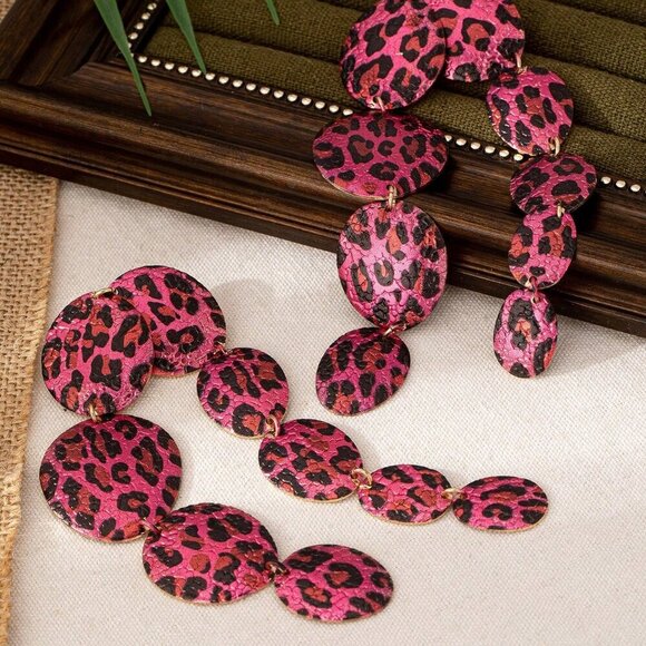 Yellow Gold Sexy Women's Oversized Exaggerated Round Cracked Patchwork Earrings - Picture 15 of 15